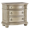 Caitlin Nightstand | 35" | 3 Drawers | Marble Top | Silver