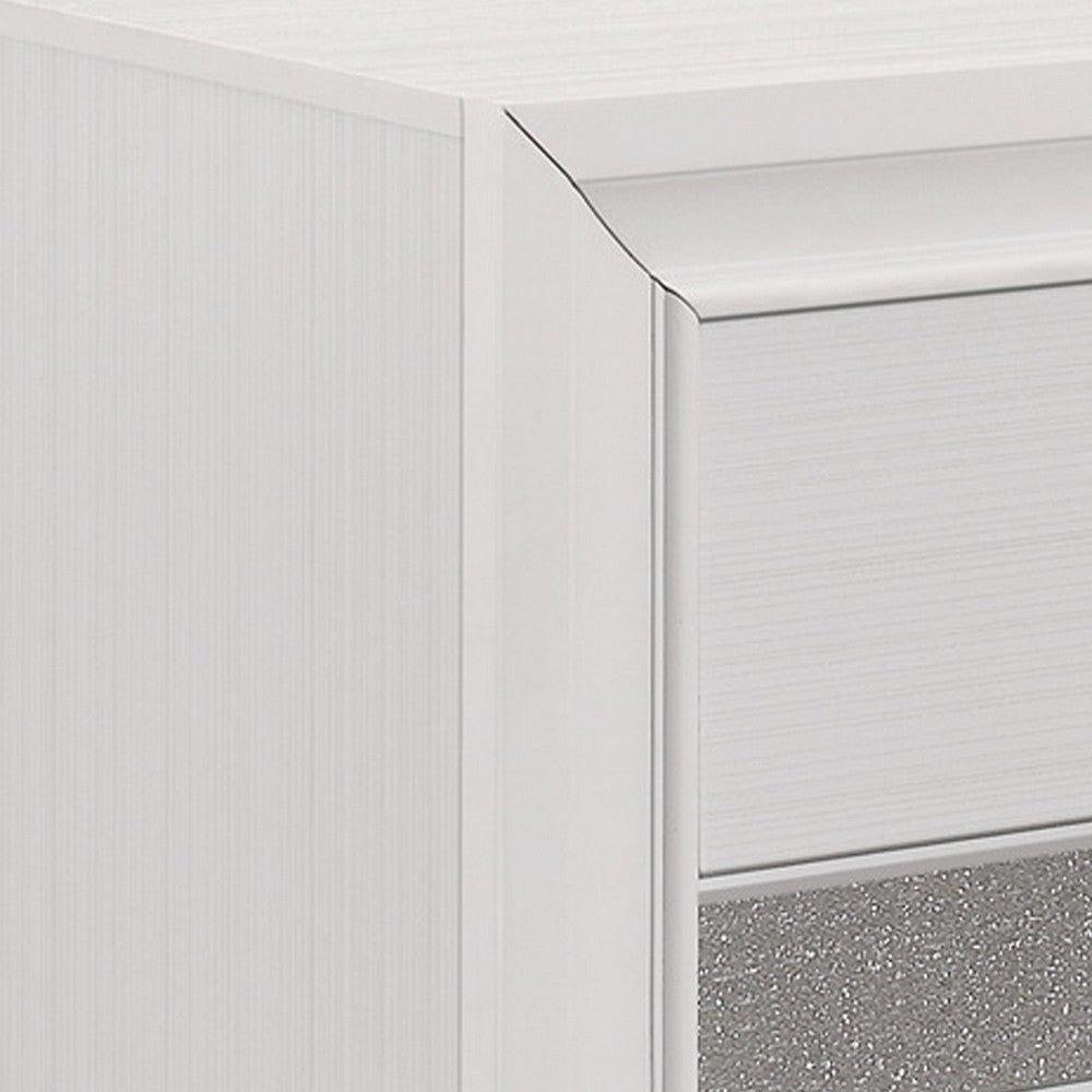 Ani 26 Inch Modern 2 Drawer Nightstand Hidden Jewelry Drawer White Frame By Casagear Home BM295558