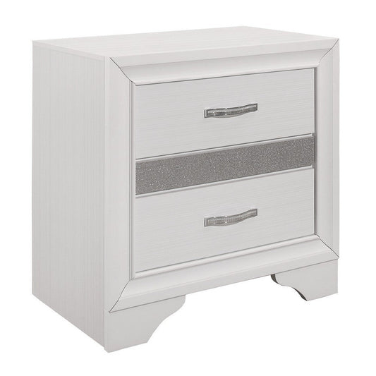 Ani Nightstand | 26" | 2 Drawers | Jewelry Storage | White Frame