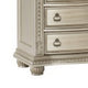 Caitlin 58 Inch Tall Dresser Marble Top Leaf Carving Silver Wood By Casagear Home BM295561
