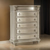 Caitlin Tall Dresser | 58" | Marble Top | Leaf Carvings | Silver
