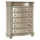 Caitlin Tall Dresser | 58" | Marble Top | Leaf Carvings | Silver