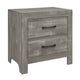 Adia Nightstand | 24" | 2 Drawers | Metal Handles | Rustic Gray