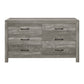 Adia 59 Inch Wide 6 Drawer Dresser Metal Handles Wood Grain Rustic Gray By Casagear Home BM295563