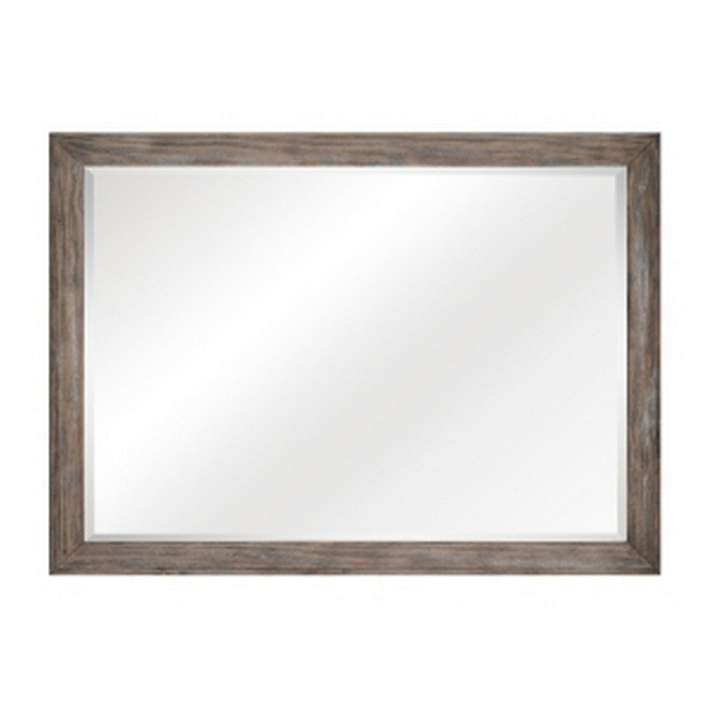 Cady 50 Inch Classic Accent Mirror, Recessed Picture Frame Molding, Gray By Casagear Home