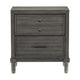 Ceila 27 Inch Classic 2 Drawer Nightstand Round Tapered Legs Gray Finish By Casagear Home BM295576