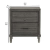 Ceila 27 Inch Classic 2 Drawer Nightstand Round Tapered Legs Gray Finish By Casagear Home BM295576