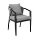 Nyla Dining Chair Set of 2 | 22’’ | Wicker | Black Aluminum | Gray BM295611
