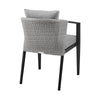 Nyla Dining Chair Set of 2 | 22’’ | Wicker | Black Aluminum | Gray BM295611