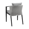 Nyla Dining Chair Set of 2 | 22’’ | Wicker | Black Aluminum | Gray BM295611