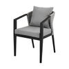 Nyla Dining Chair Set of 2 | 22’’ | Wicker | Black Aluminum | Gray BM295611