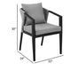 Nyla Dining Chair Set of 2 | 22’’ | Wicker | Black Aluminum | Gray BM295611