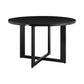 Ollie 48 Inch Patio Dining Table, Aluminum Frame and Round Tabletop, Black By Casagear Home