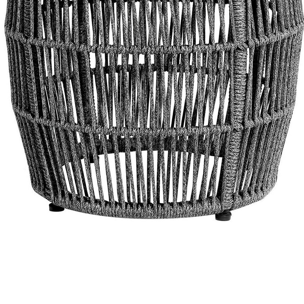 Gip End Table Stool | 22’’ | Stone Top | Rope Frame | Gray BM295620