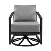 Nyla Swivel Lounge Chair | 28’’ | Wicker Back | Black Frame BM295622