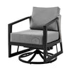 Nyla Swivel Lounge Chair | 28’’ | Wicker Back | Black Frame BM295622