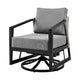 Nyla Swivel Lounge Chair | 28’’ | Wicker Back | Black Frame BM295622