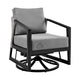 Nyla Swivel Lounge Chair | 28" | Wicker Back | Black Frame