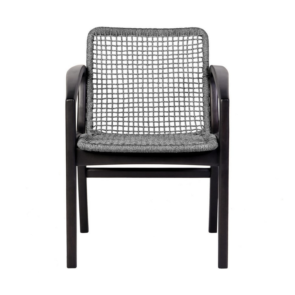 Tye Dining Chair | 25" | Gray Rope Seat | Dark Eucalyptus Wood