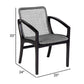 Tye 25 Inch Patio DIning Chair Dark Eucalyptus Wood Gray Rope Seating By Casagear Home BM295637