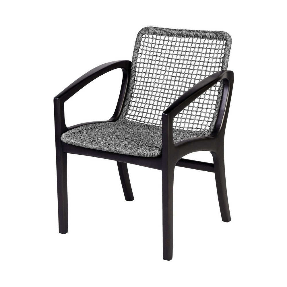 Tye Dining Chair | 25" | Gray Rope Seat | Dark Eucalyptus Wood