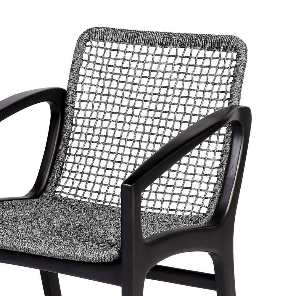 Tye Dining Chair | 25" | Gray Rope Seat | Dark Eucalyptus Wood