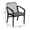 Tye Dining Chair | 25" | Gray Rope Seat | Dark Eucalyptus Wood