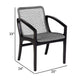 Tye Dining Chair | 25" | Gray Rope Seat | Dark Eucalyptus Wood