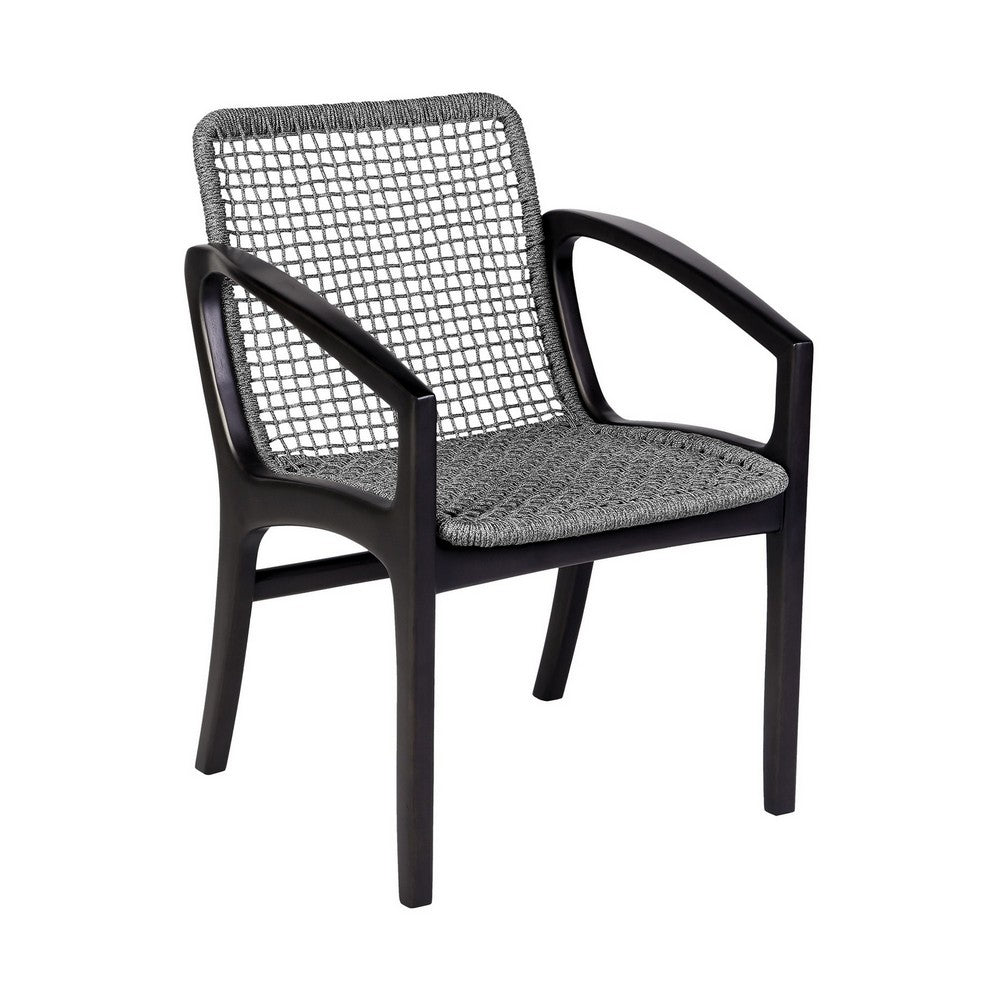 Tye Dining Chair | 25" | Gray Rope Seat | Dark Eucalyptus Wood
