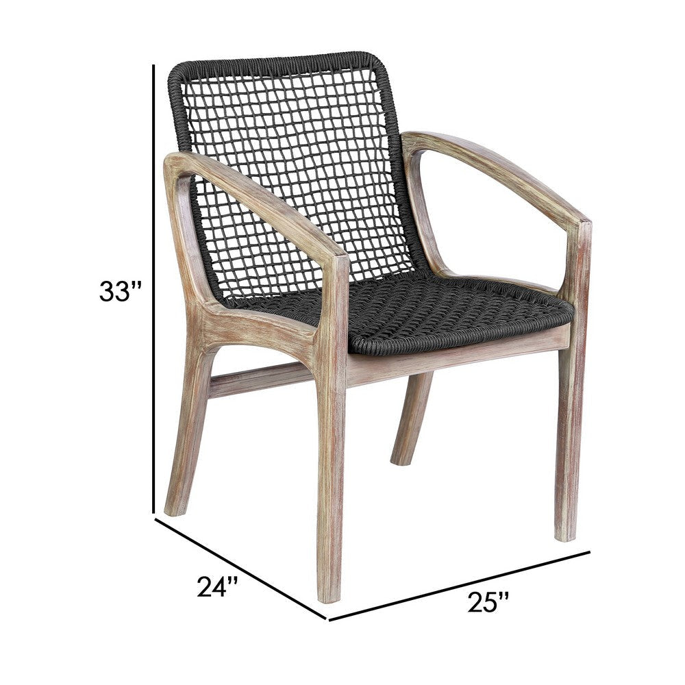 Tye Dining Chair | 25’’ | Dark Gray Rope Seat | Light Eucalyptus BM295641