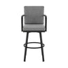 Faye Patio Barstool | 30’’ | Gray Cushion | Black Aluminum Frame BM295645