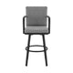 Faye Patio Barstool | 30’’ | Gray Cushion | Black Aluminum Frame BM295645