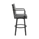 Faye Patio Barstool | 30" | Gray Cushion | Black Aluminum Frame