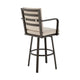 Faye Patio Barstool | 30’’ | Beige Cushion | Brown Aluminum Frame BM295680