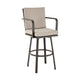Faye Patio Barstool | 30’’ | Beige Cushion | Brown Aluminum Frame BM295680