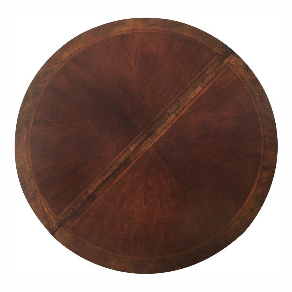 Ellie Dining Table | 60–76" | Round Extendable | Cherry Brown
