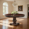 Ellie Dining Table | 60–76" | Round Extendable | Cherry Brown