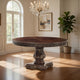 Ellie Dining Table | 60–76" | Round Extendable | Cherry Brown