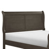 Gage Traditional Full Size Sleigh Bed Wood Frame Smooth Dark Gray Finish BM295814