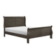Gage Traditional Full Size Sleigh Bed, Wood Frame, Smooth Dark Gray Finish
