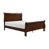 Gage Traditional Queen Sleigh Bed, Wood Frame, Rich Brown Cherry Finish By Casagear Home