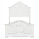 Lilya Traditional Twin Size Bed Bead Molding and Shell Motif Crisp White By Casagear Home BM295824