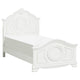 Lilya Twin Bed | Bead Molding | Shell Motif | Crisp White