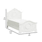 Lilya Traditional Twin Size Bed Bead Molding and Shell Motif Crisp White By Casagear Home BM295824