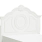 Lilya Traditional Full Size Bed Bead Molding and Shell Motif Crisp White By Casagear Home BM295825