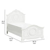 Lilya Traditional Full Size Bed Bead Molding and Shell Motif Crisp White By Casagear Home BM295825