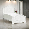 Lilya Traditional Full Size Bed Bead Molding and Shell Motif Crisp White By Casagear Home BM295825