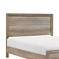 Contemporary Queen Bed Rustic Wood Panel Headboard Natural Brown Finish By Casagear Home BM295827