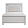 Noah Contemporary Queen Bed LED Backlit Crystal Tufted Headboard White By Casagear Home BM295830