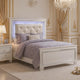 Noah California King Bed | Crystal Tufted Headboard | LED | White
